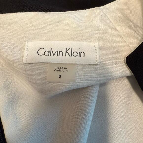 Calvin Klein Cocktail Dress Sz 8 Black LBD Career Ruched Little Black Dress EUC - Picture 11 of 16